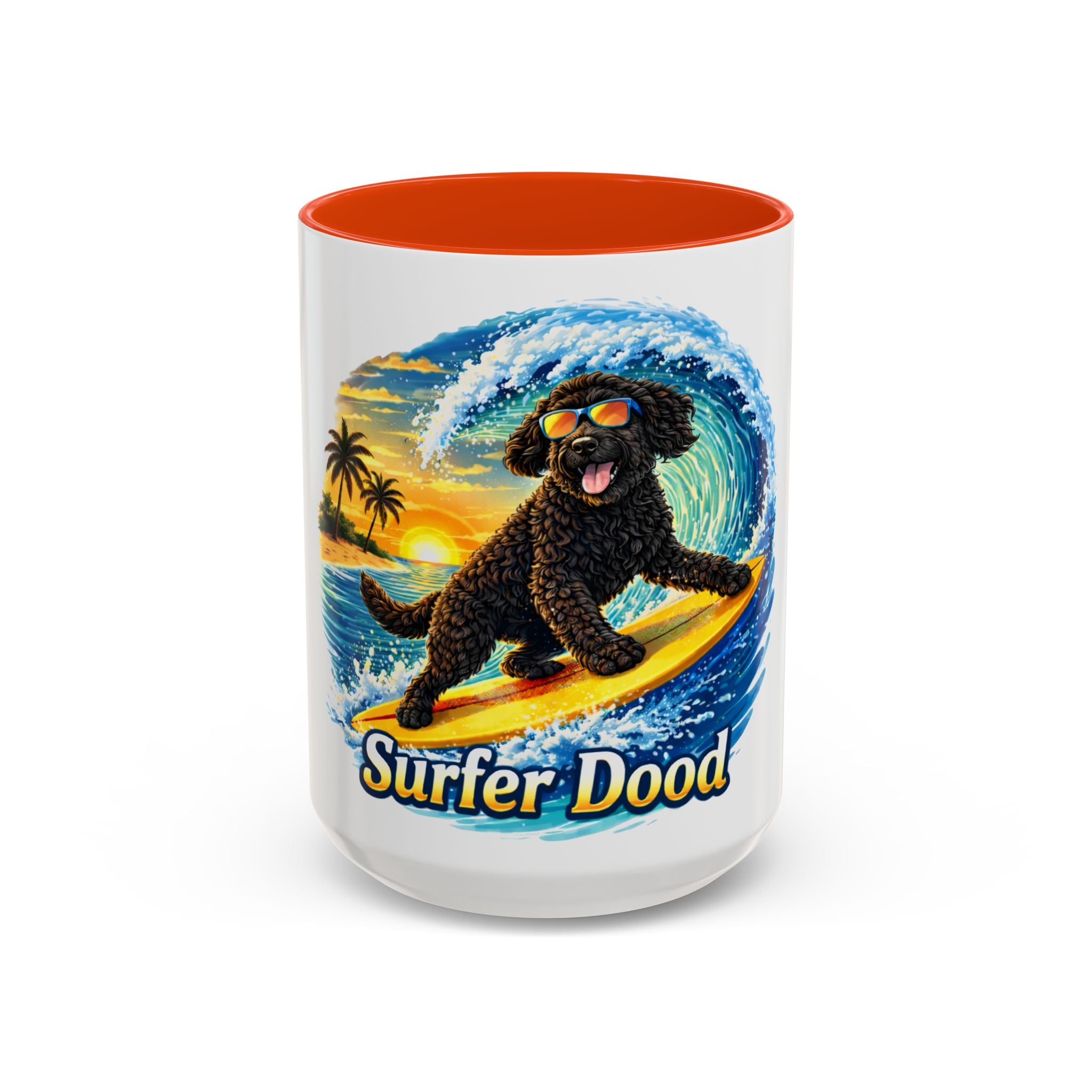 Surfer Dood Coffee Mug – Surfing Dog Graphic (15oz)