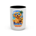 Beach Dood Dog Mug — Cute Golden Doodle with Sunglasses & Tropical Drink (15oz)