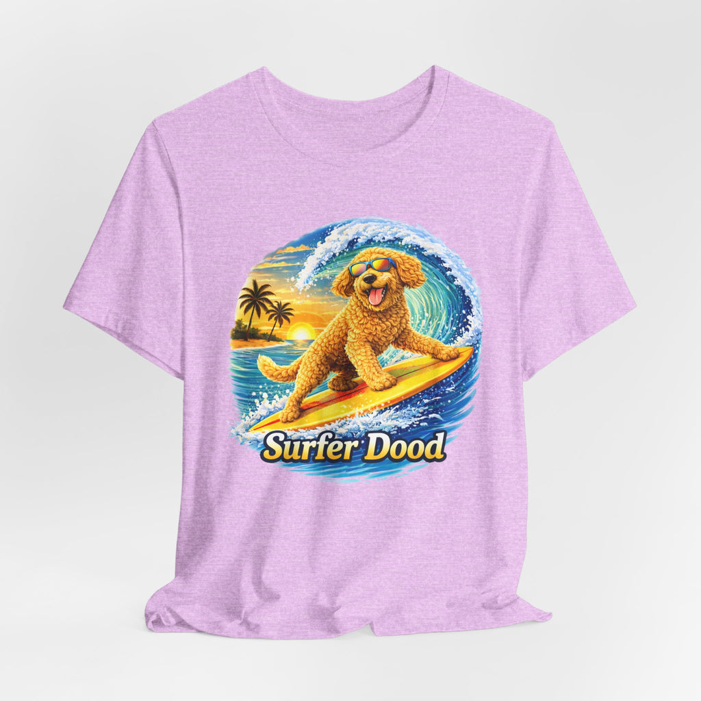 Surfer Dood T-Shirt — Cute Golden Doodle Surfing Graphic Tee
