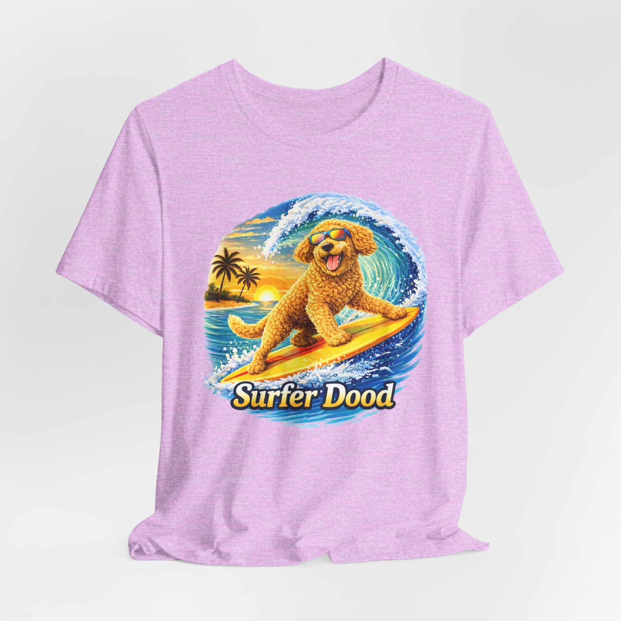 Surfer Dood T-Shirt — Cute Golden Doodle Surfing Graphic Tee