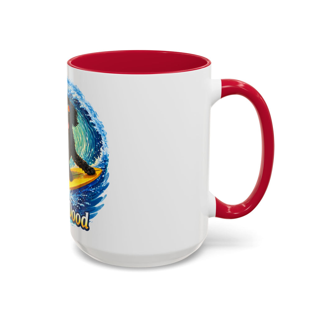 Surfer Dood Coffee Mug – Surfing Dog Graphic (15oz)