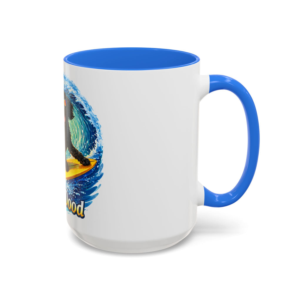 Surfer Dood Coffee Mug – Surfing Dog Graphic (15oz)