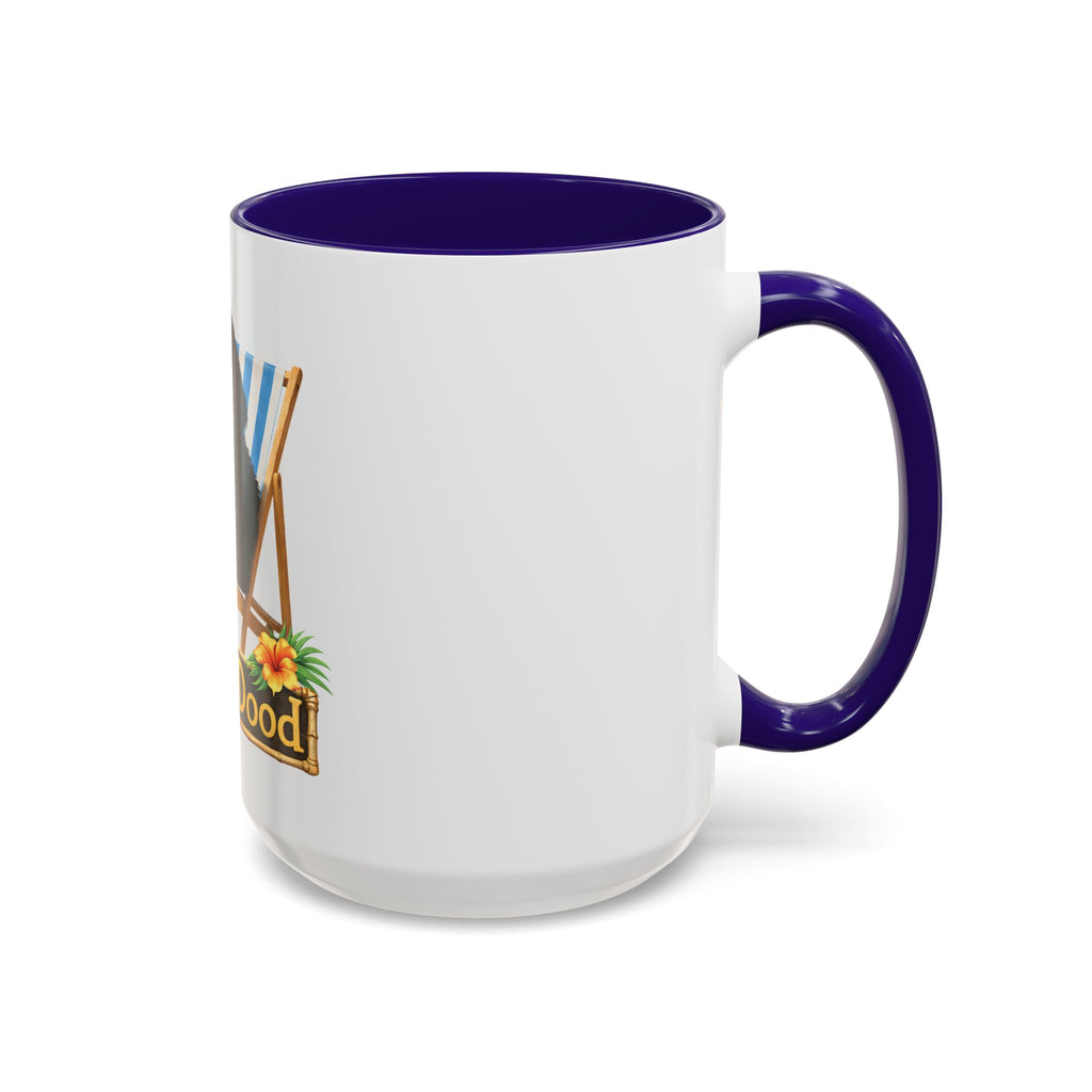 Beach Dood - Black Golden Doodle Beach Chair Mug - (15oz)