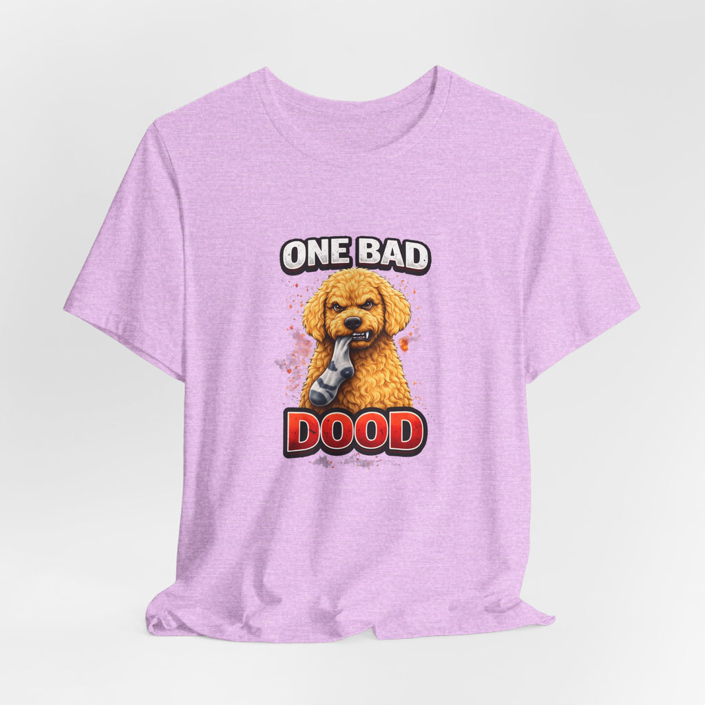 One Bad Dood Dog T-Shirt — Funny Golden Doodle Cartoon Tee for Dog Lovers