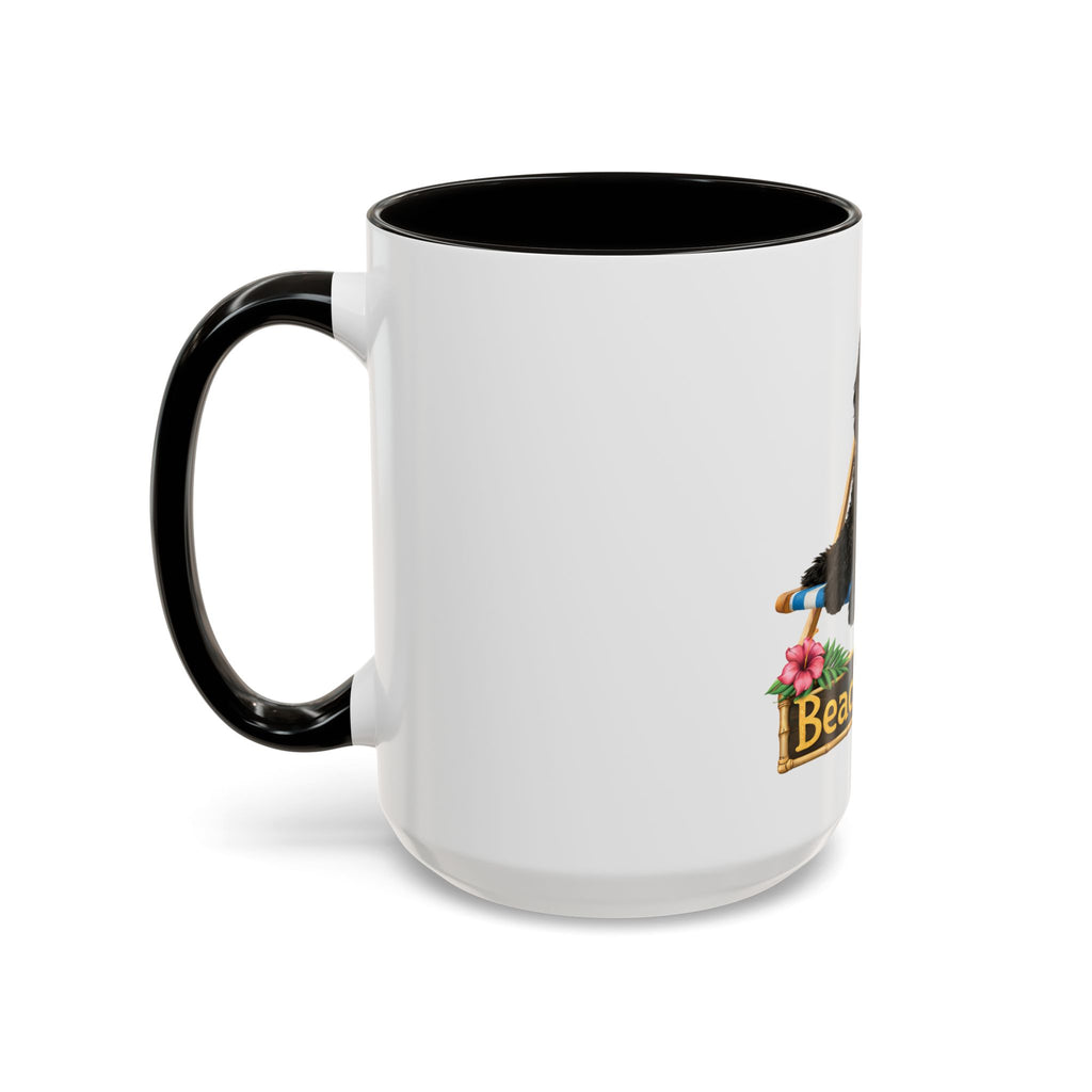 Beach Dood - Black Golden Doodle Beach Chair Mug - (15oz)