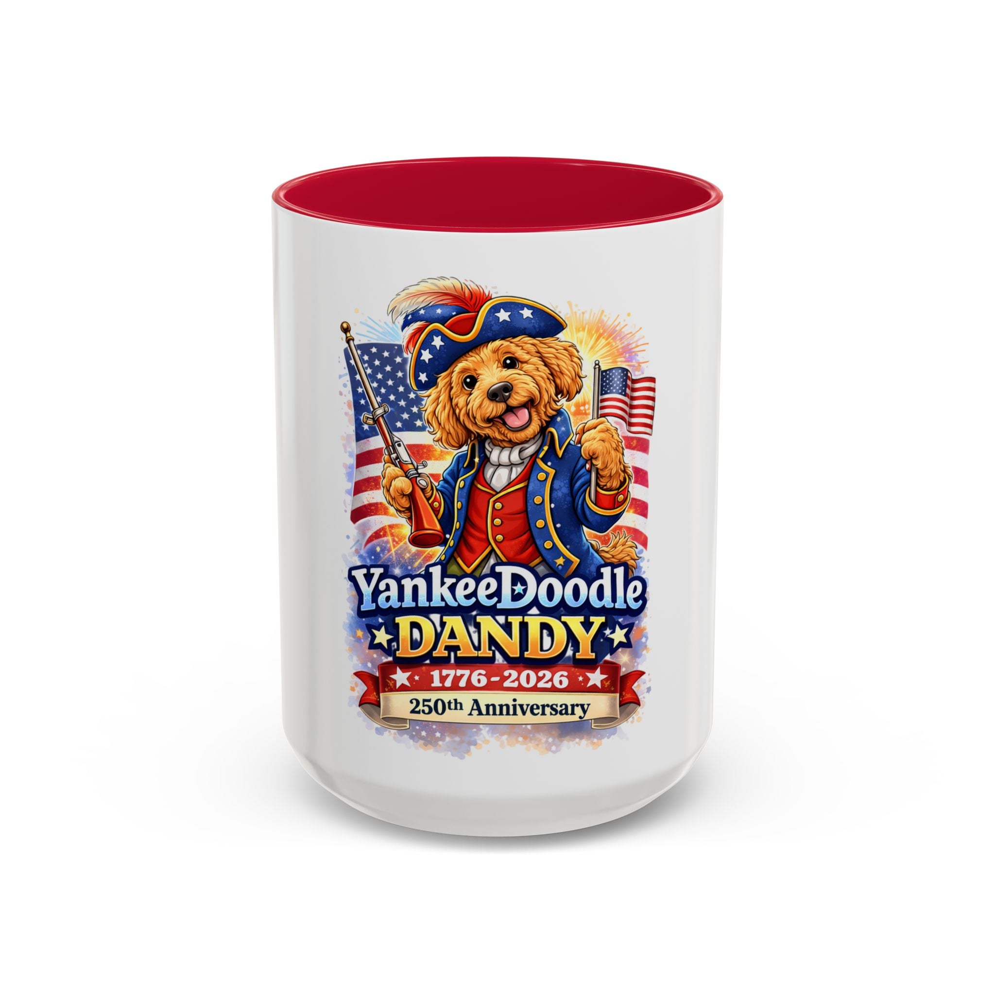 Fourth of July Patriotic Golden Doodle Mug — "Yankee Doodle Dandy" (15oz)
