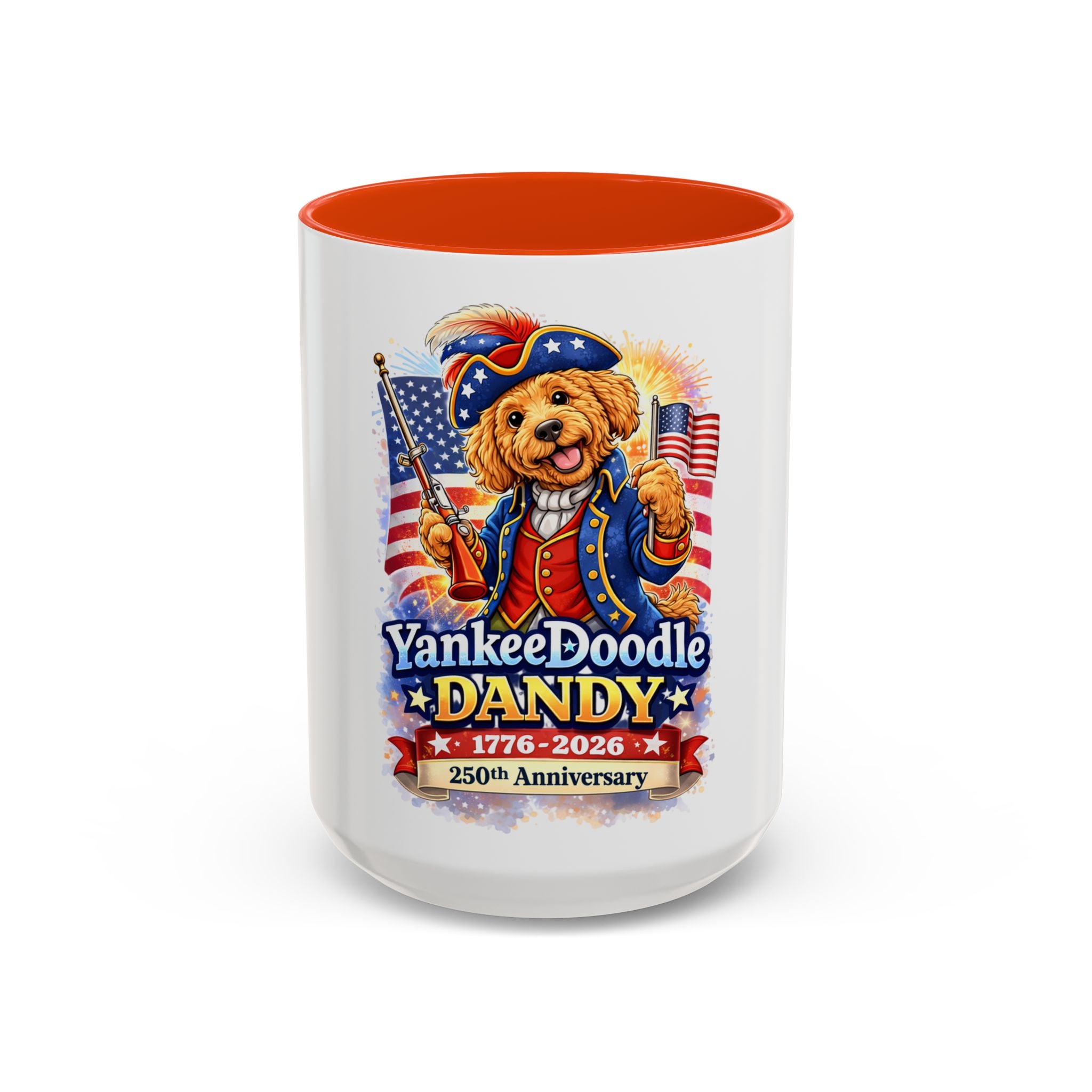 Fourth of July Patriotic Golden Doodle Mug — "Yankee Doodle Dandy" (15oz)