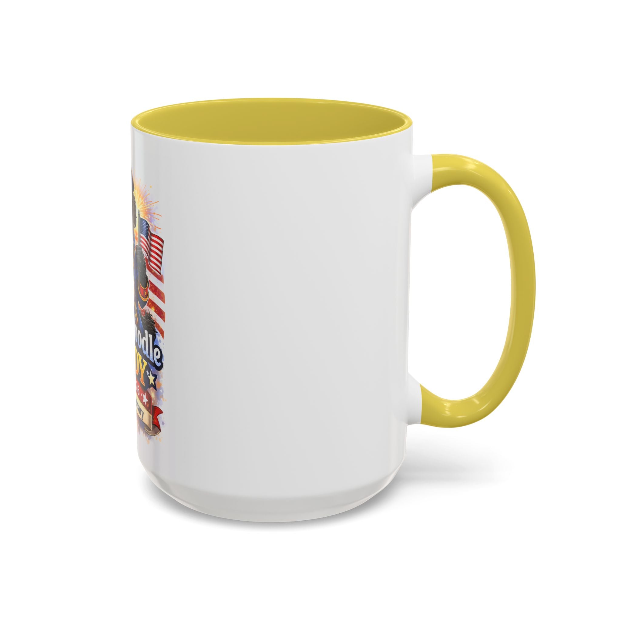 Fourth of July Yankee Doodle Dandy Mug — USA 250th Birthday Doodle Design (15oz)