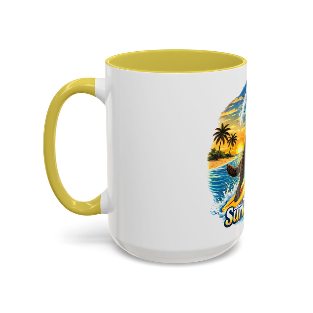 Surfer Dood Coffee Mug – Surfing Dog Graphic (15oz)