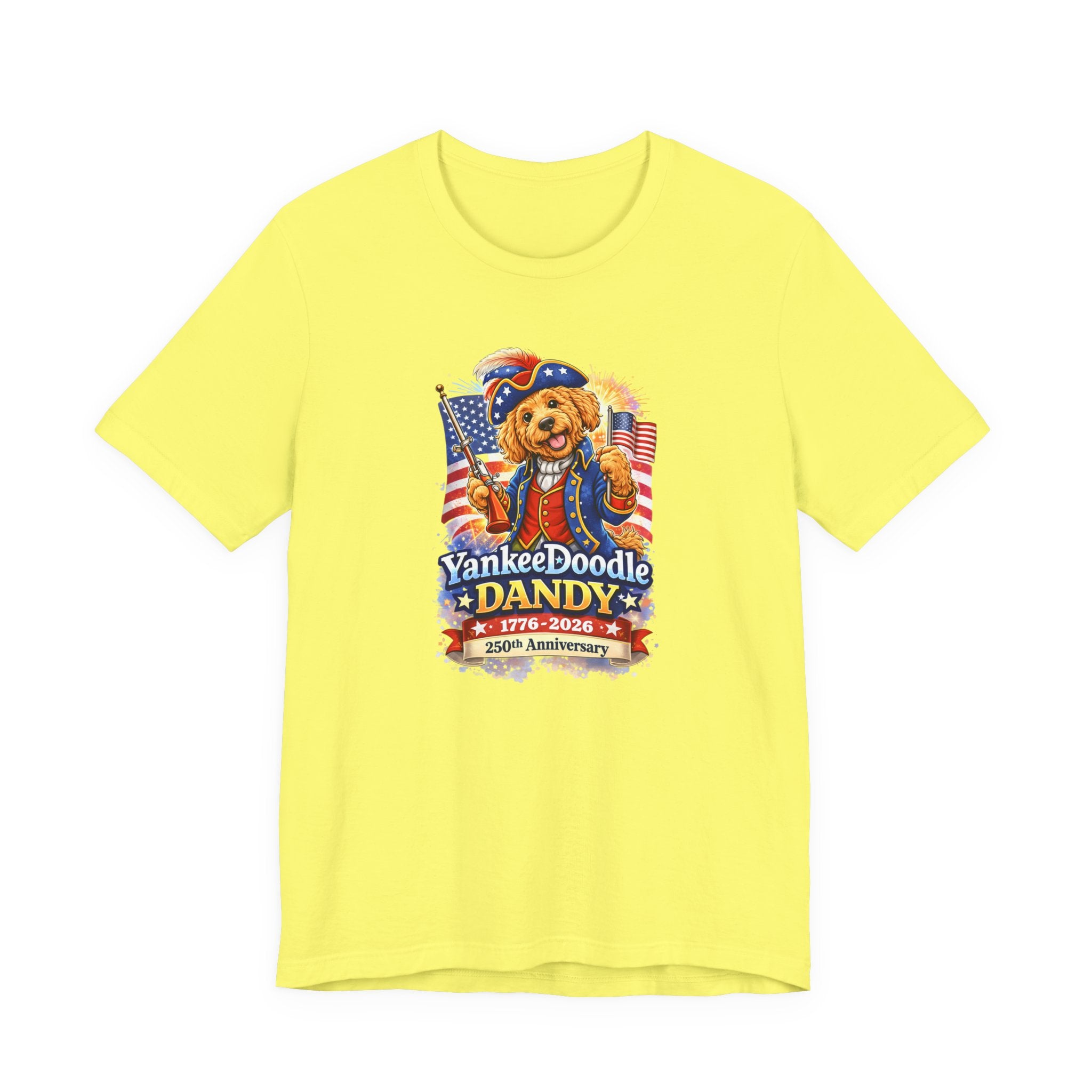 Golden Doodle 4th of July Tee — USA 250 Birthday Doodle Design