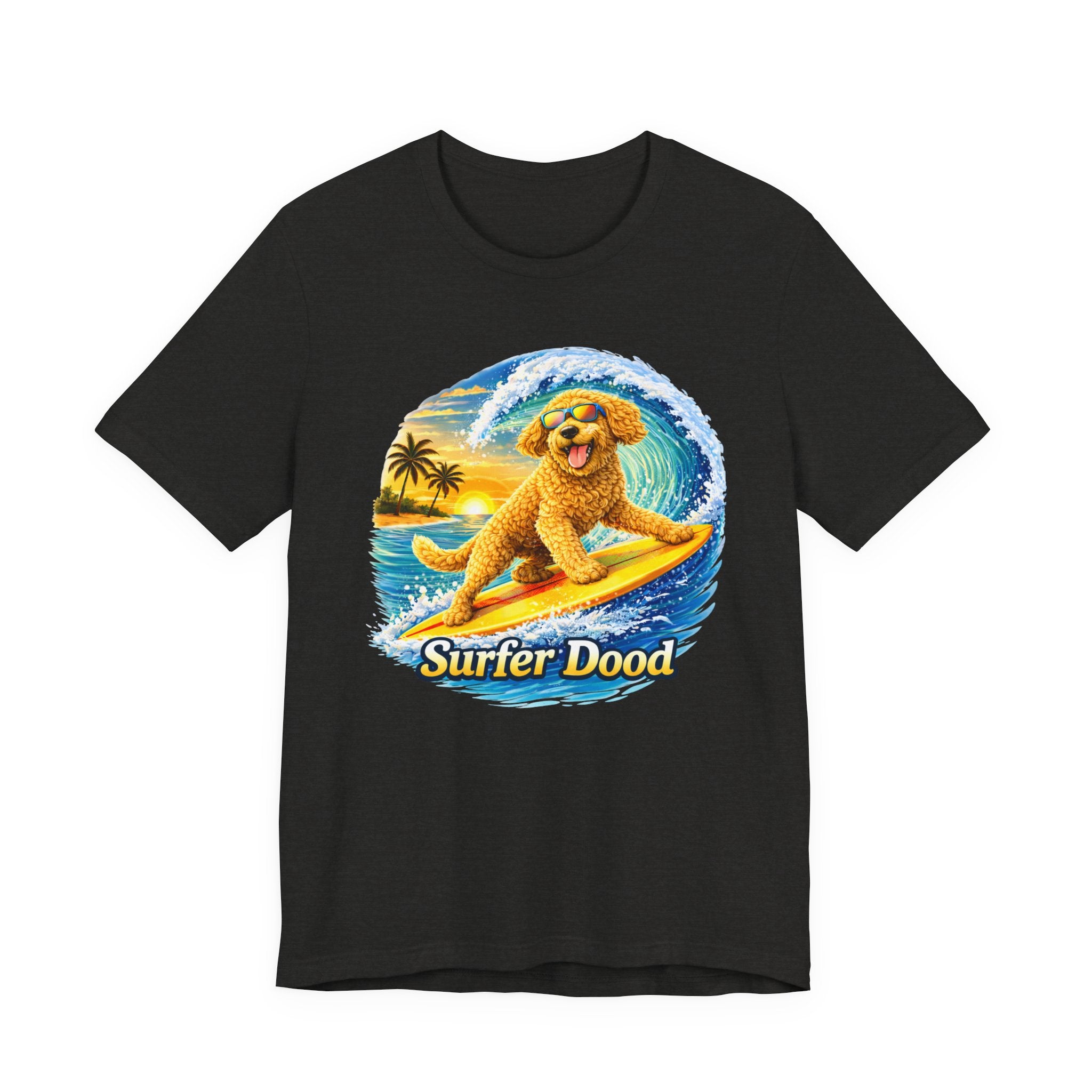 Surfer Dood T-Shirt — Cute Golden Doodle Surfing Graphic Tee
