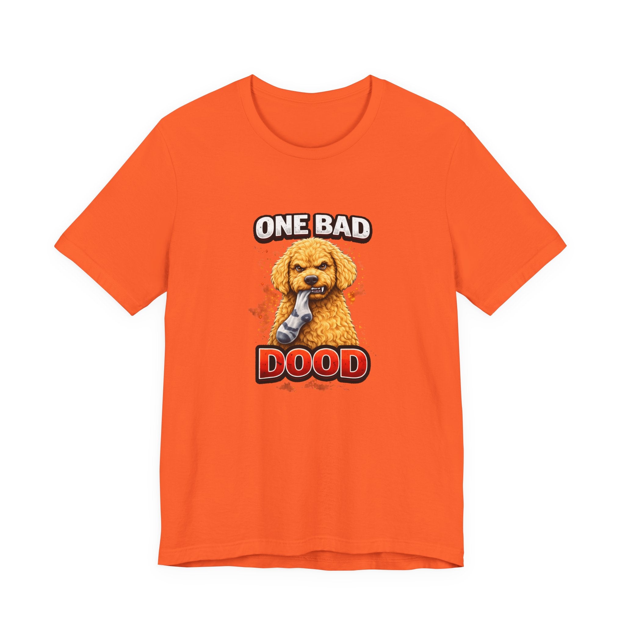 One Bad Dood Dog T-Shirt — Funny Golden Doodle Cartoon Tee for Dog Lovers