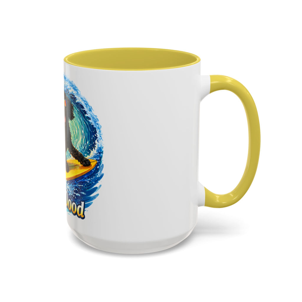 Surfer Dood Coffee Mug – Surfing Dog Graphic (15oz)