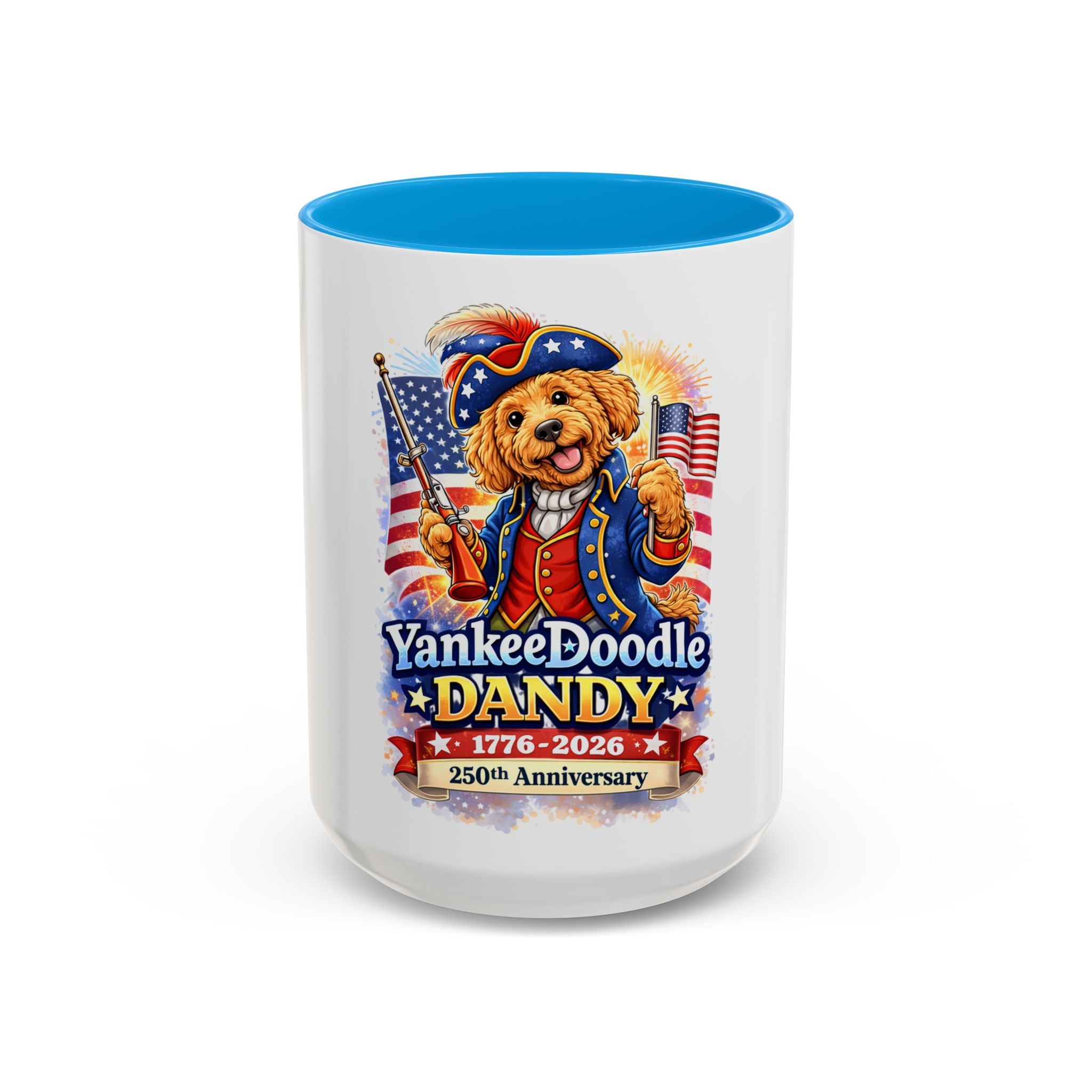 Fourth of July Patriotic Golden Doodle Mug — "Yankee Doodle Dandy" (15oz)