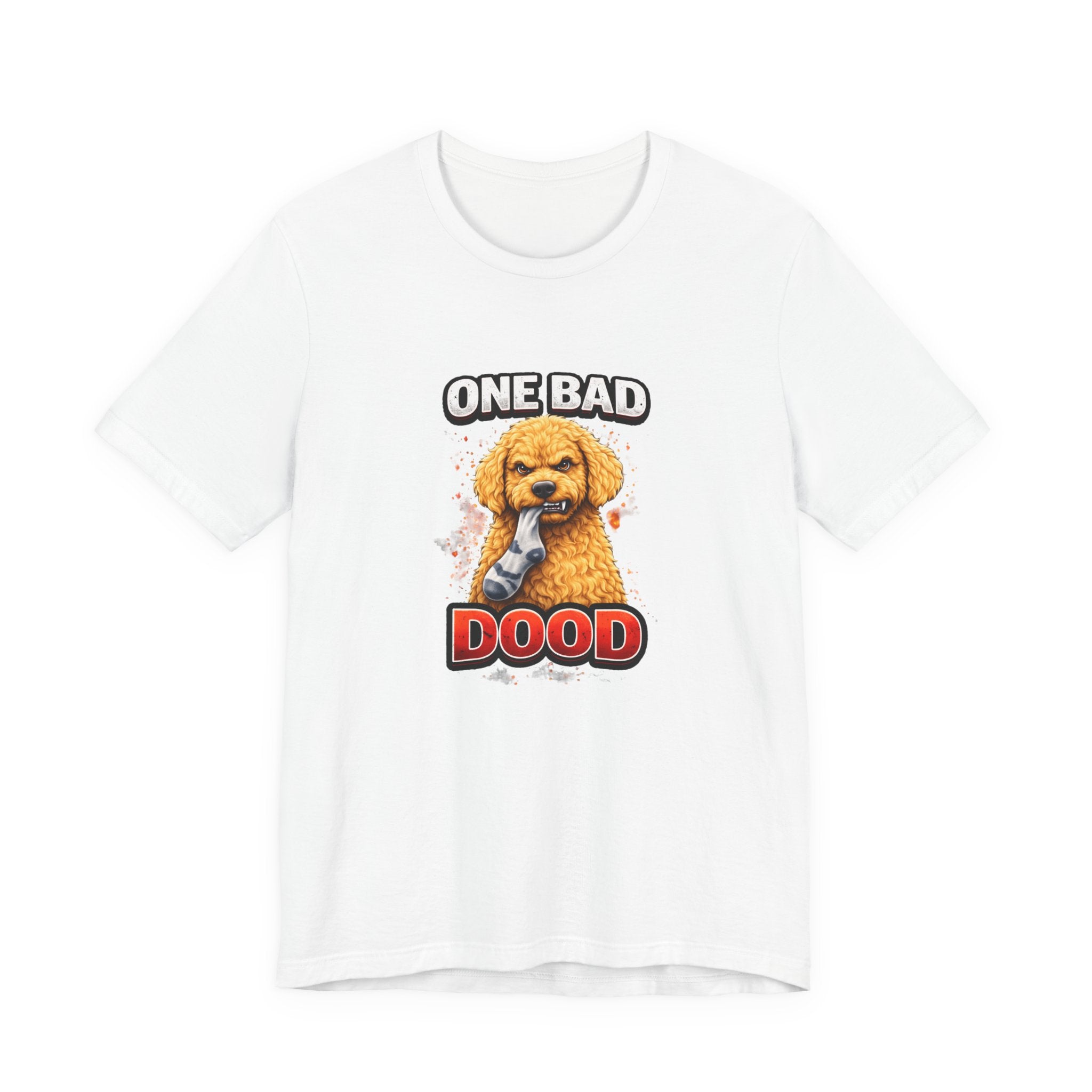 One Bad Dood Dog T-Shirt — Funny Golden Doodle Cartoon Tee for Dog Lovers