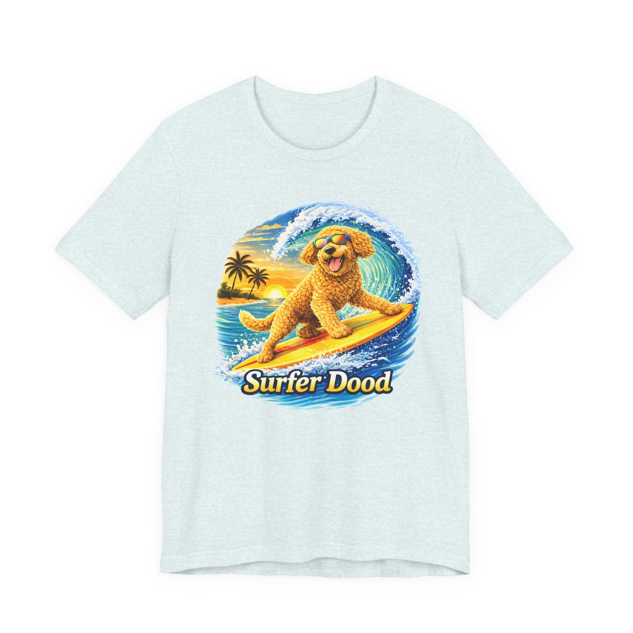 Surfer Dood T-Shirt — Cute Golden Doodle Surfing Graphic Tee