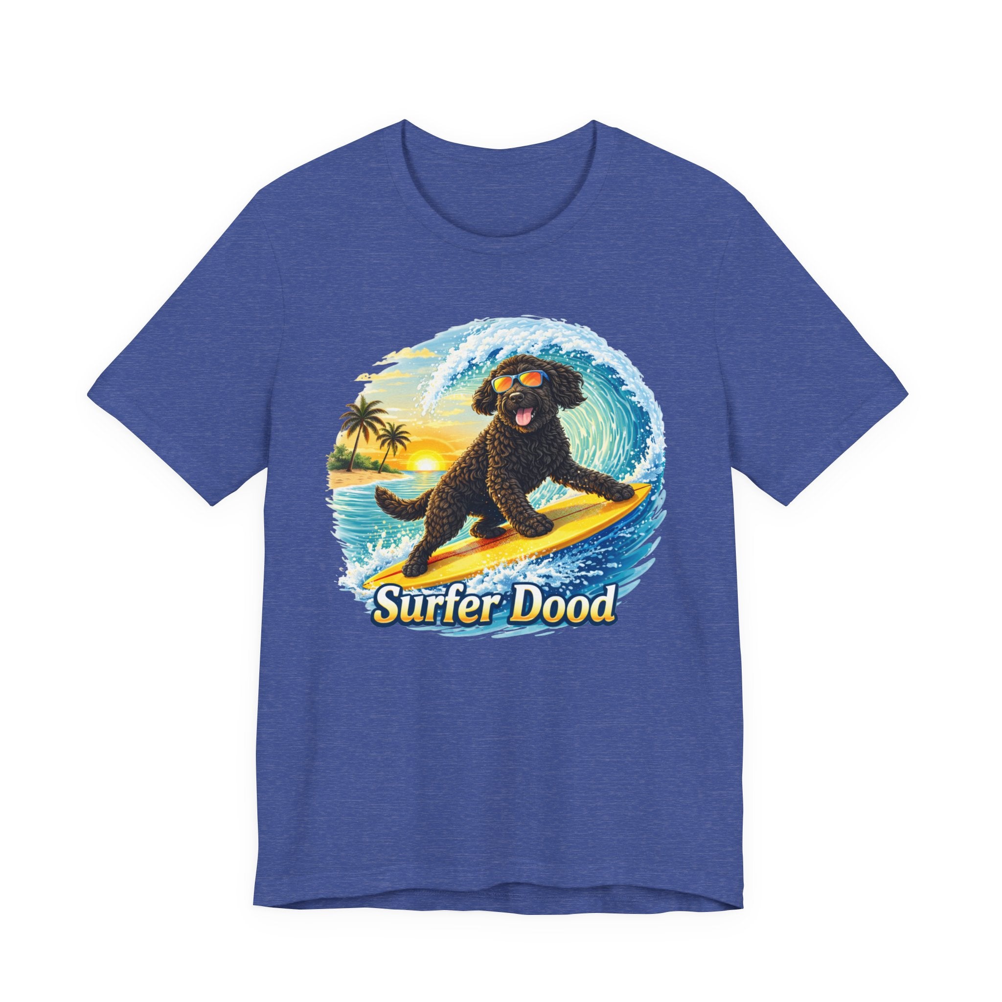 Surfer Dood T-Shirt — Cute Surfing Goldendoodle Dog Tee