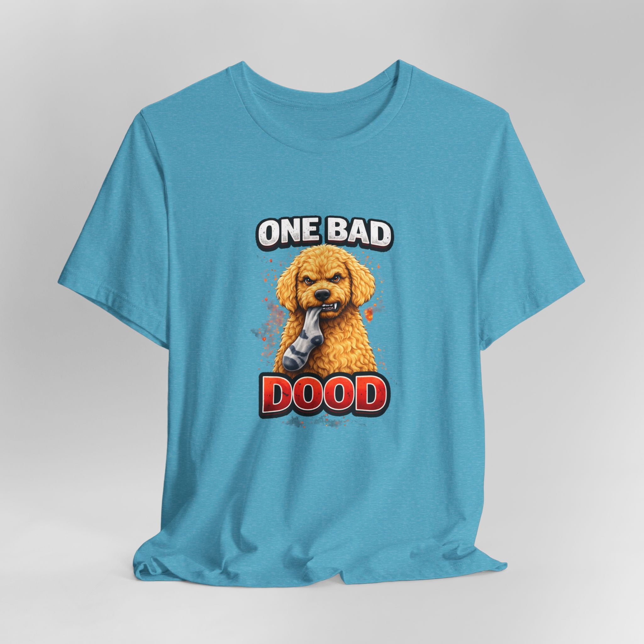 One Bad Dood Dog T-Shirt — Funny Golden Doodle Cartoon Tee for Dog Lovers