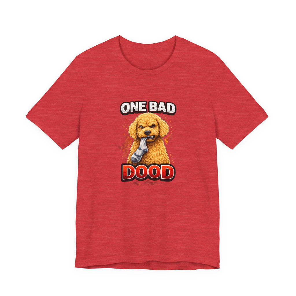 One Bad Dood Dog T-Shirt — Funny Golden Doodle Cartoon Tee for Dog Lovers