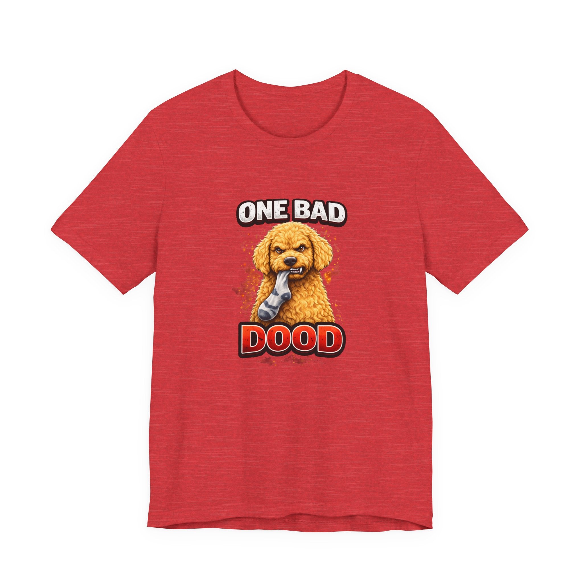 One Bad Dood Dog T-Shirt — Funny Golden Doodle Cartoon Tee for Dog Lovers