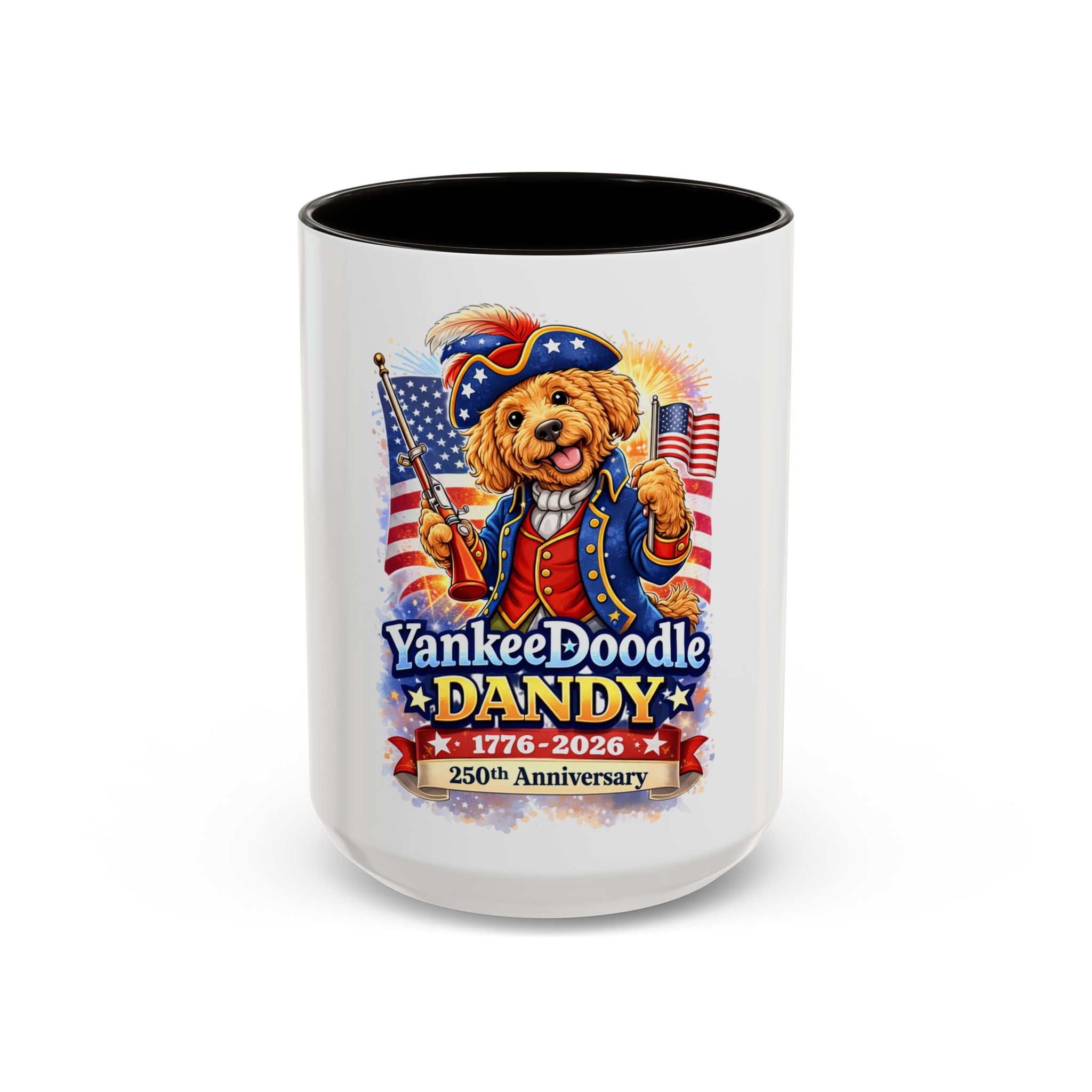 Fourth of July Patriotic Golden Doodle Mug — "Yankee Doodle Dandy" (15oz)