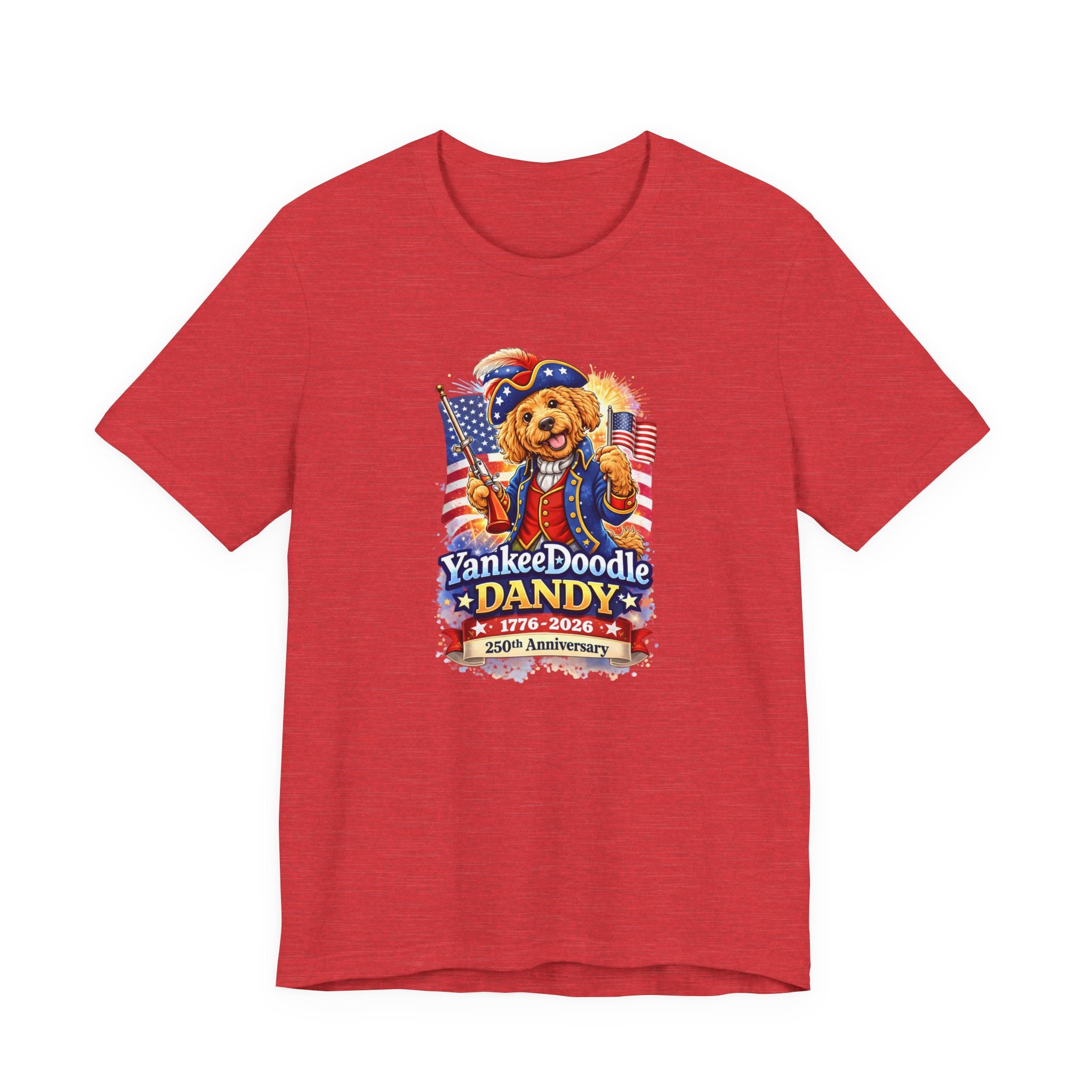 Golden Doodle 4th of July Tee — USA 250 Birthday Doodle Design