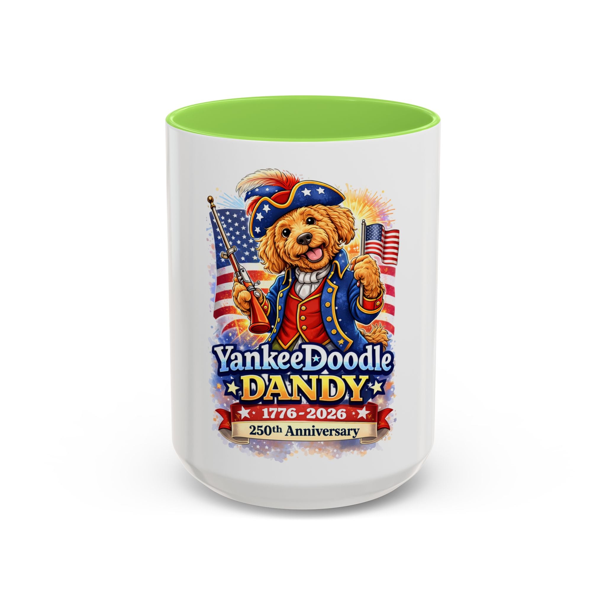 Fourth of July Patriotic Golden Doodle Mug — "Yankee Doodle Dandy" (15oz)
