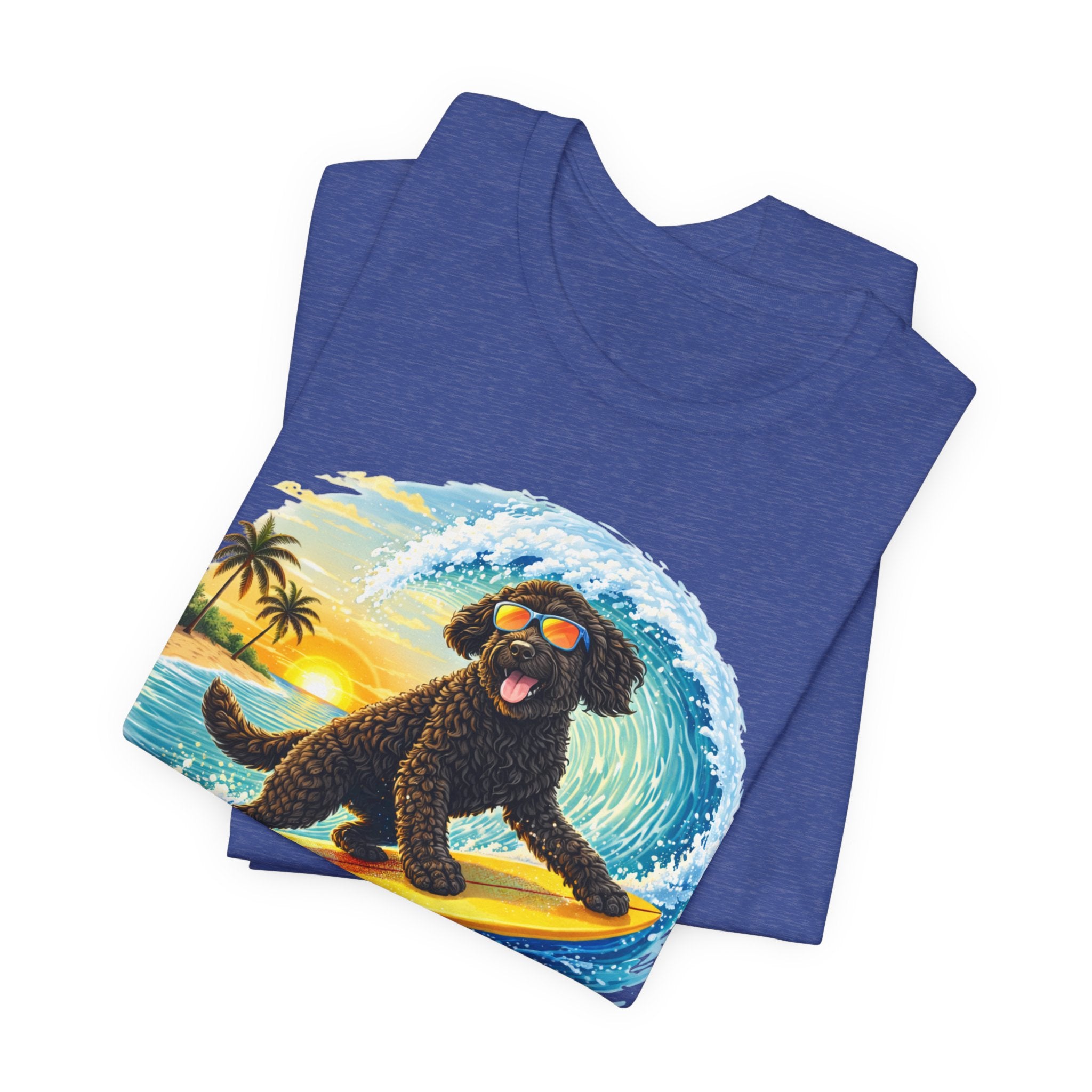 Surfer Dood T-Shirt — Cute Surfing Goldendoodle Dog Tee