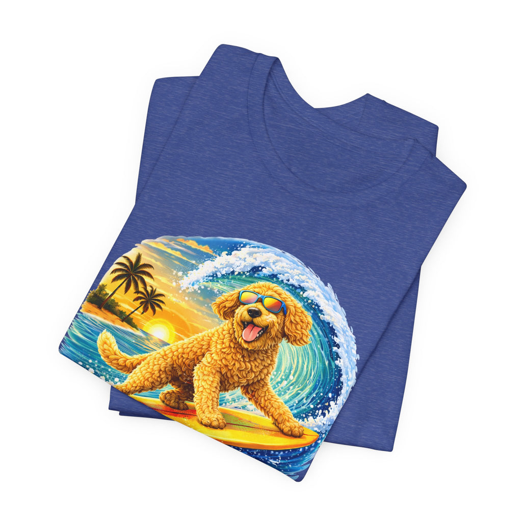 Surfer Dood T-Shirt — Cute Golden Doodle Surfing Graphic Tee