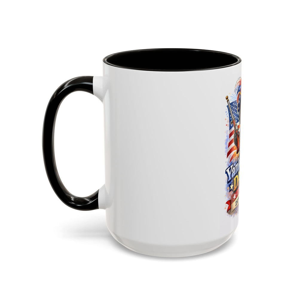 Fourth of July Yankee Doodle Dandy Mug — USA 250th Birthday Doodle Design (15oz)