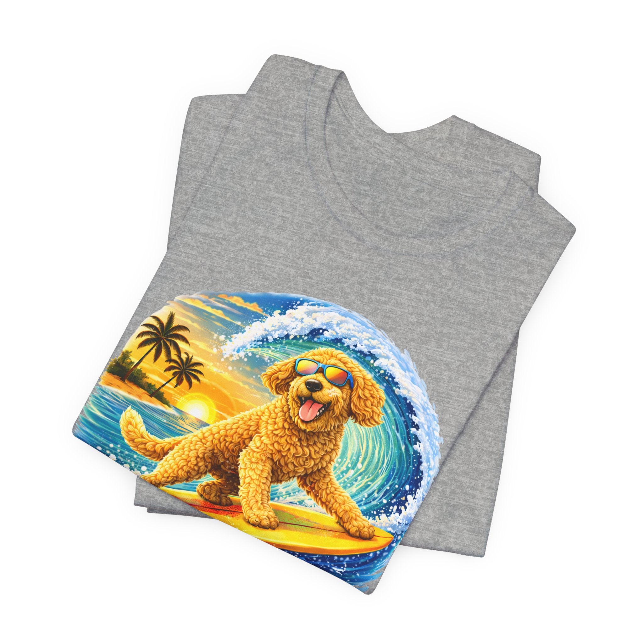 Surfer Dood T-Shirt — Cute Golden Doodle Surfing Graphic Tee