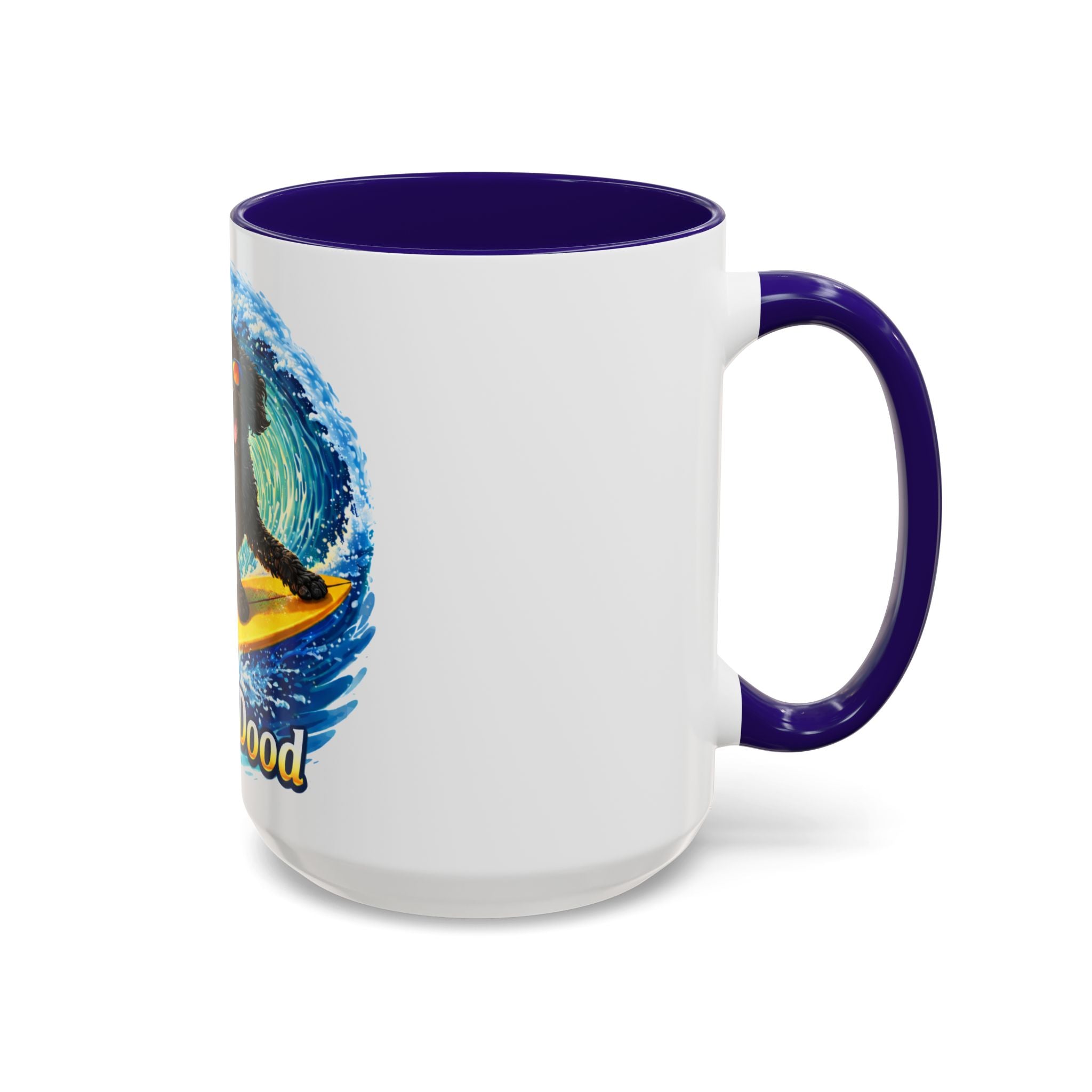 Surfer Dood Coffee Mug – Surfing Dog Graphic (15oz)