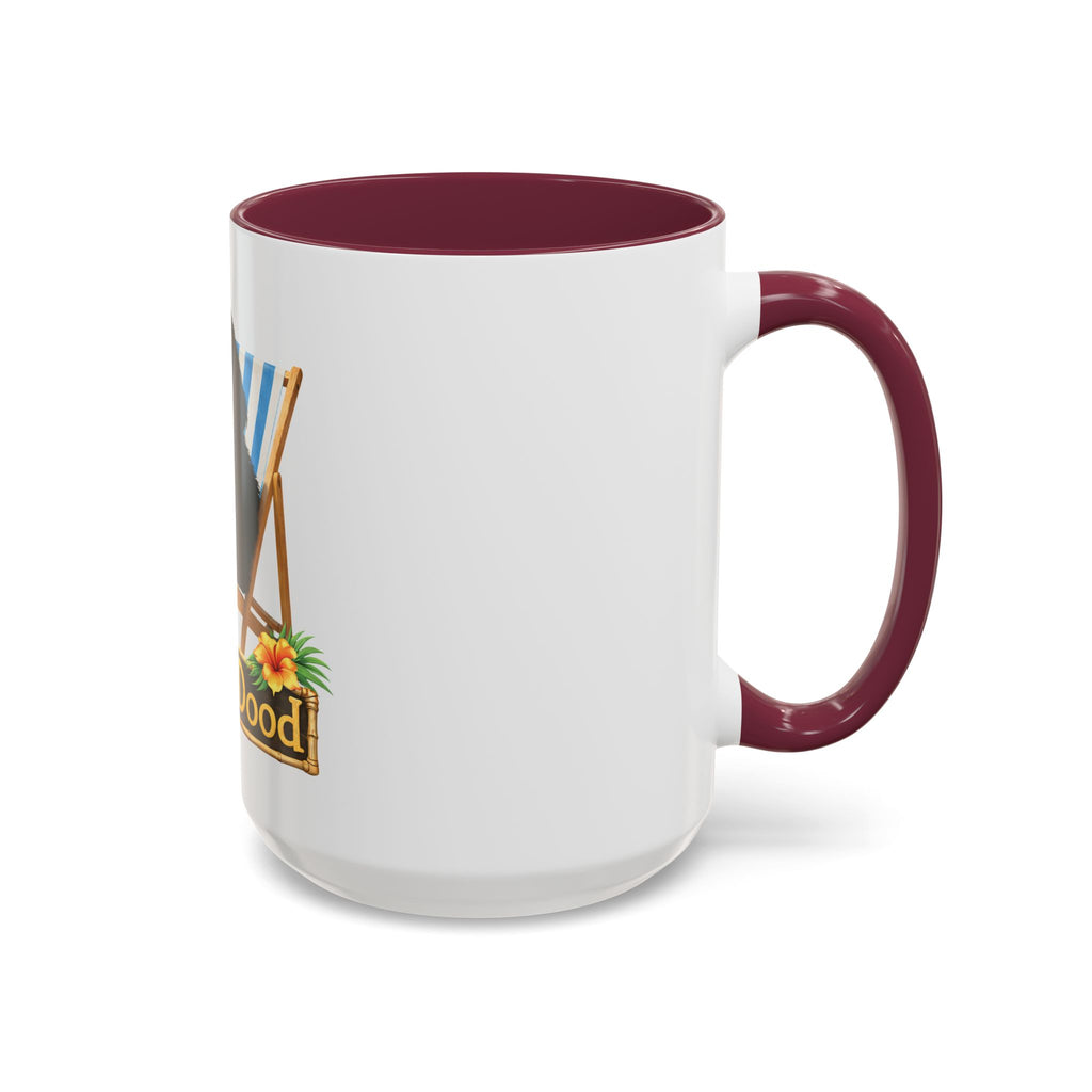 Beach Dood - Black Golden Doodle Beach Chair Mug - (15oz)