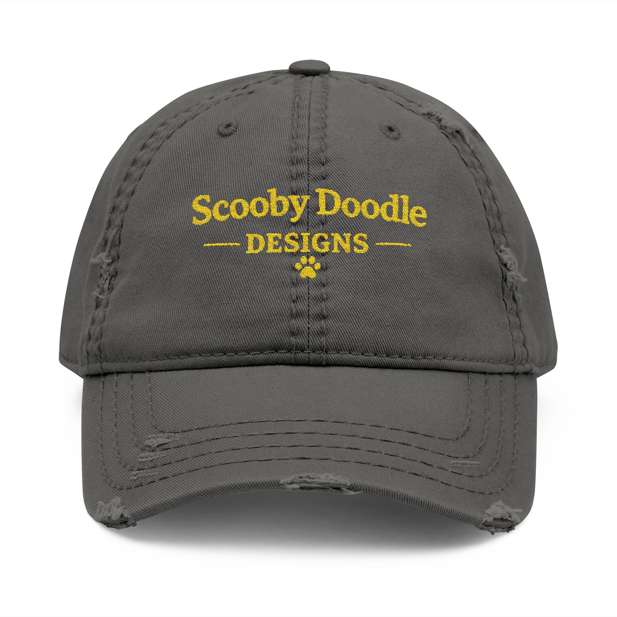 Distressed Embroidered Dad Hat - "Scooby Doodle Designs" Logo Cap