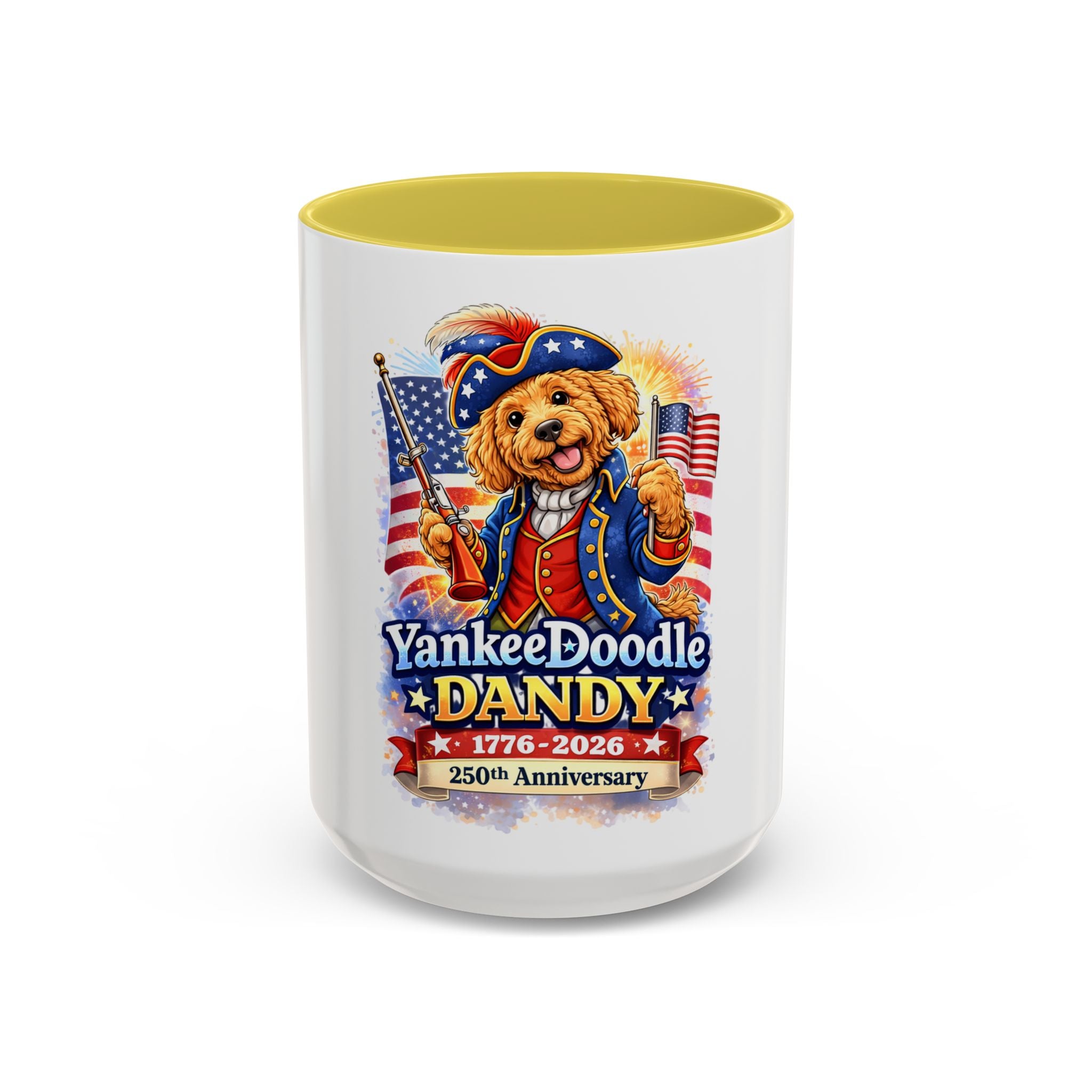 Fourth of July Patriotic Golden Doodle Mug — "Yankee Doodle Dandy" (15oz)