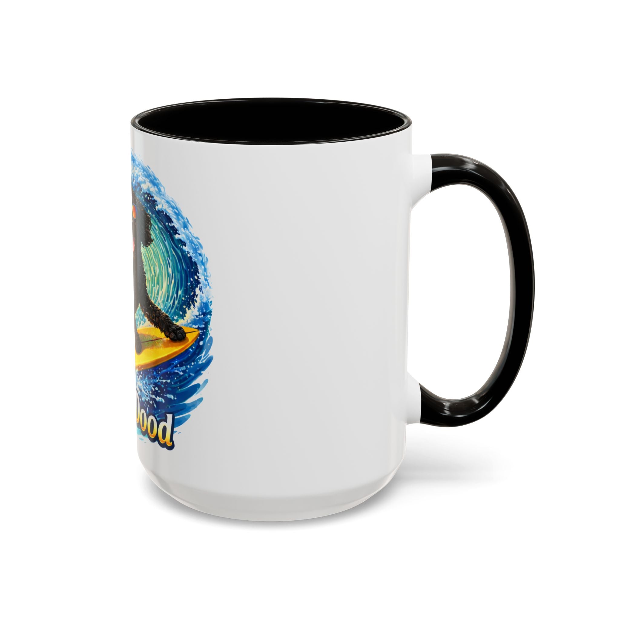 Surfer Dood Coffee Mug – Surfing Dog Graphic (15oz)