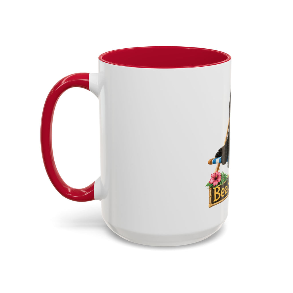 Beach Dood - Black Golden Doodle Beach Chair Mug - (15oz)