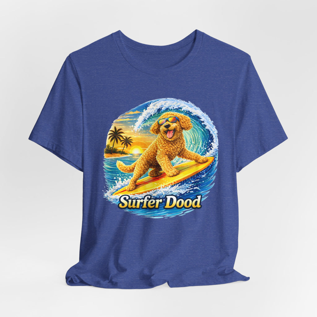 Surfer Dood T-Shirt — Cute Golden Doodle Surfing Graphic Tee