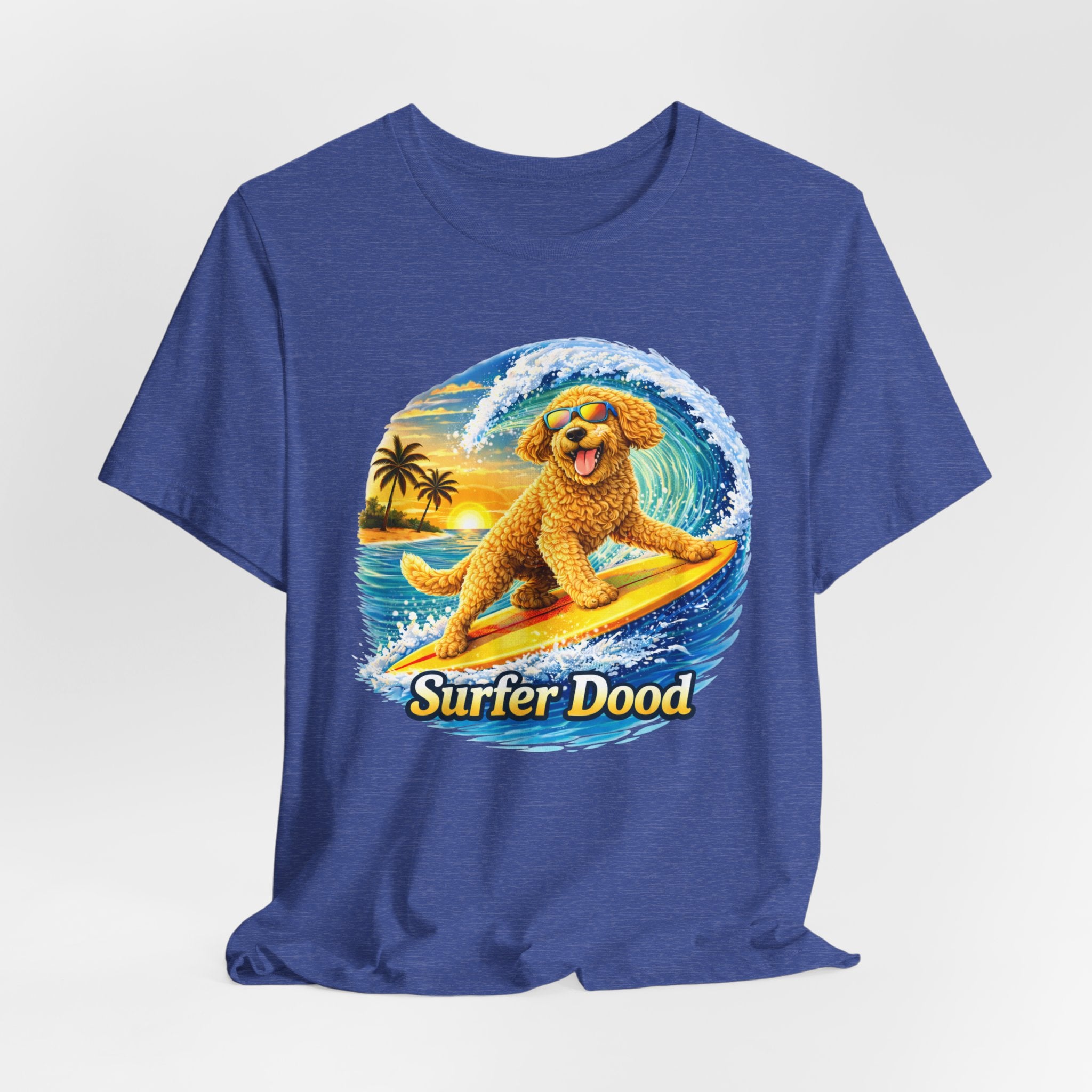 Surfer Dood T-Shirt — Cute Golden Doodle Surfing Graphic Tee