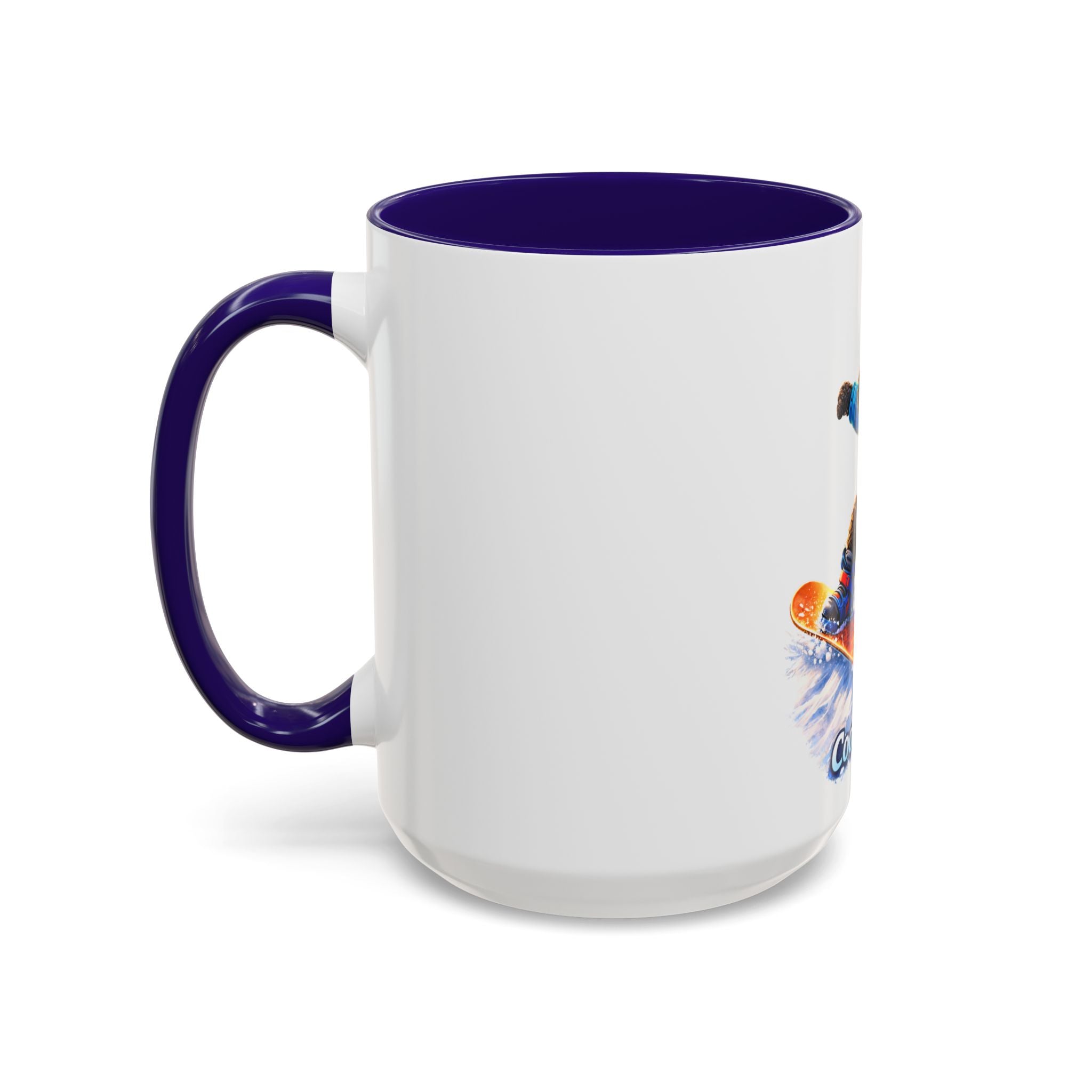 Cool Dood Snowboarding Black Golden Doodle  Mug — (15oz)