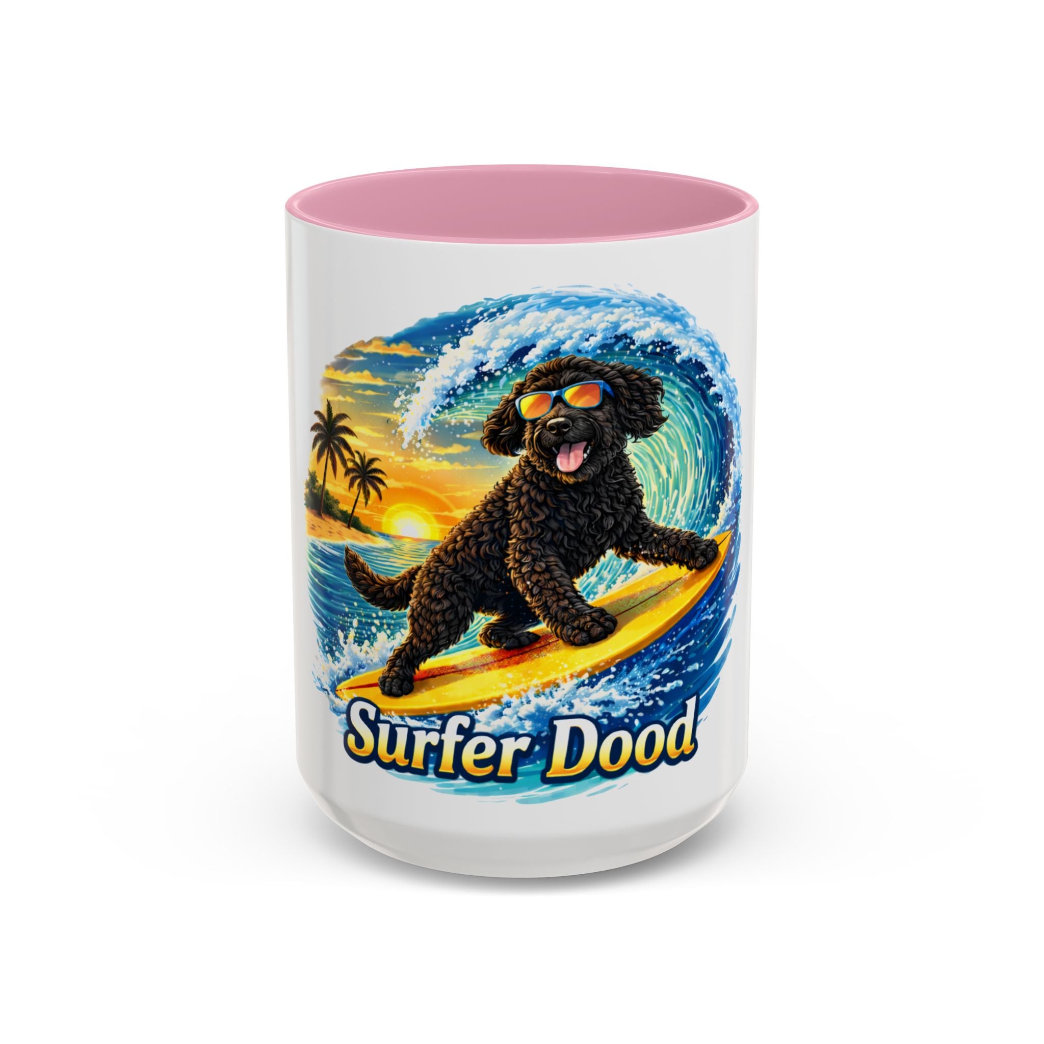 Surfer Dood Coffee Mug – Surfing Dog Graphic (15oz)