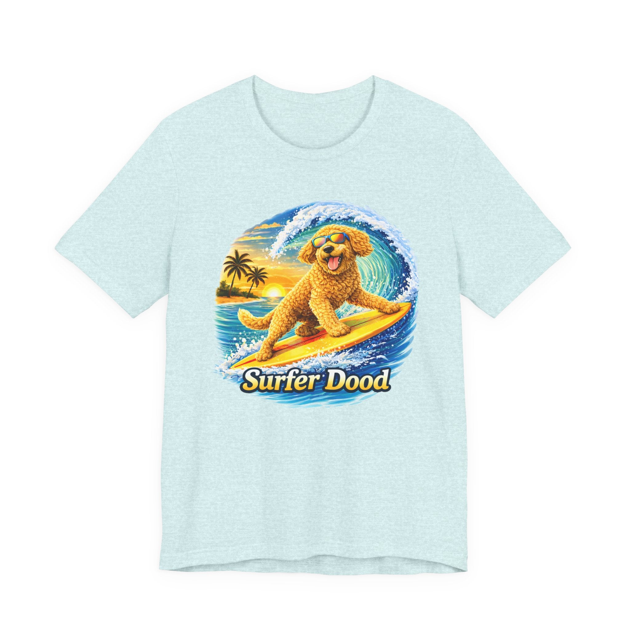 Surfer Dood T-Shirt — Cute Golden Doodle Surfing Graphic Tee