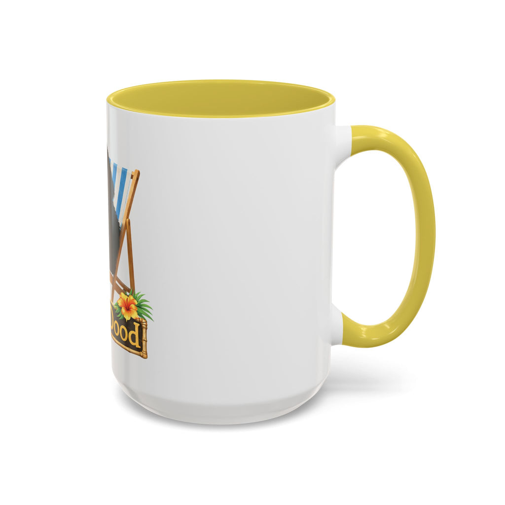 Beach Dood - Black Golden Doodle Beach Chair Mug - (15oz)