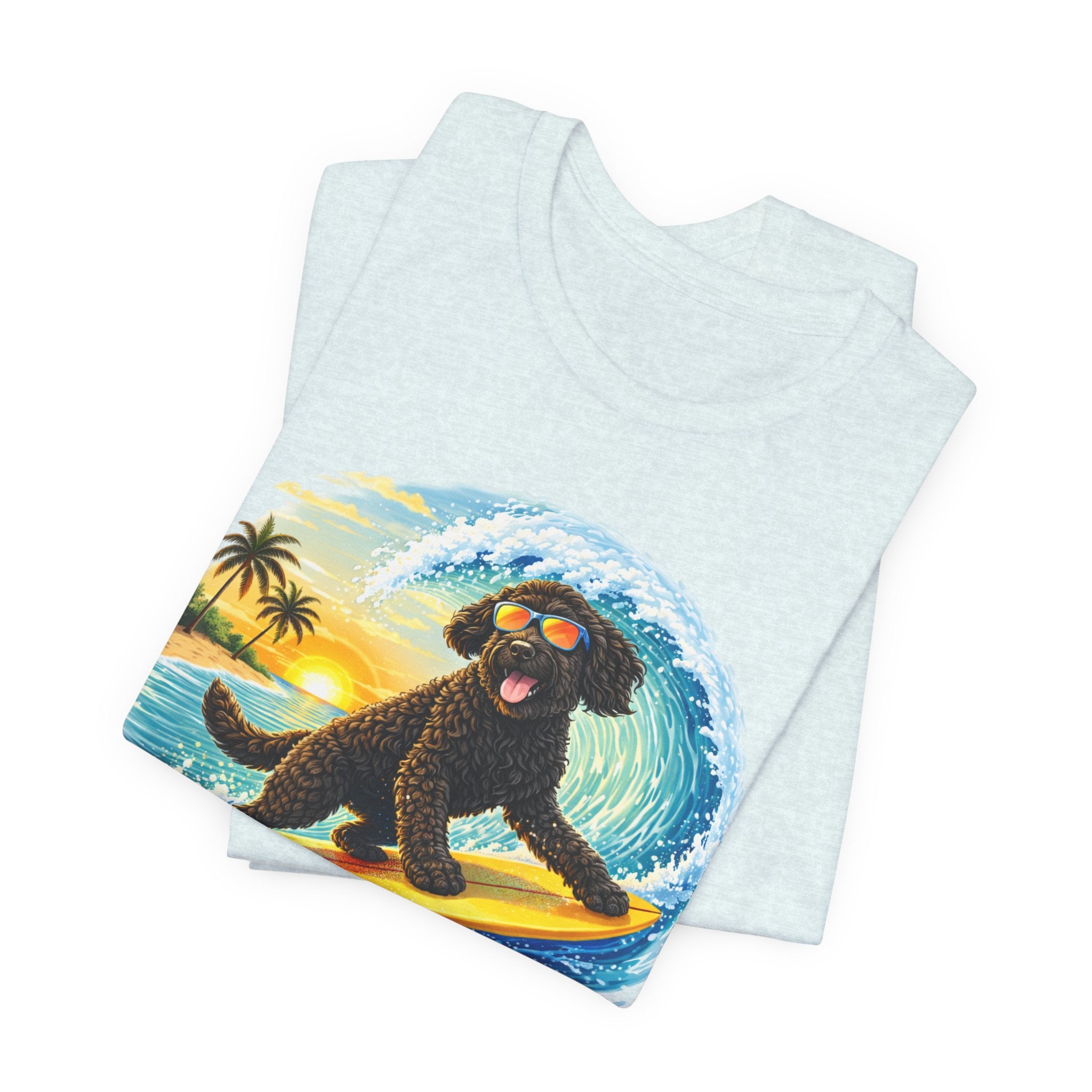 Surfer Dood T-Shirt — Cute Surfing Goldendoodle Dog Tee