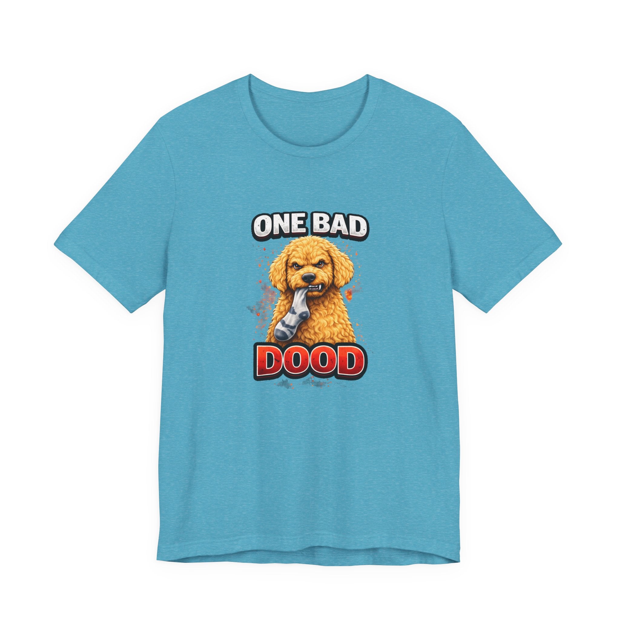 One Bad Dood Dog T-Shirt — Funny Golden Doodle Cartoon Tee for Dog Lovers