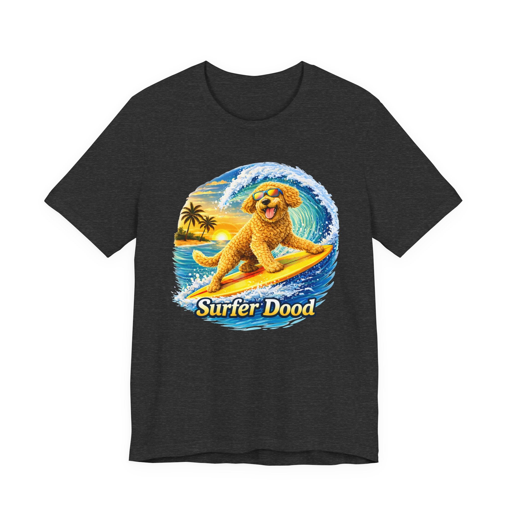 Surfer Dood T-Shirt — Cute Golden Doodle Surfing Graphic Tee