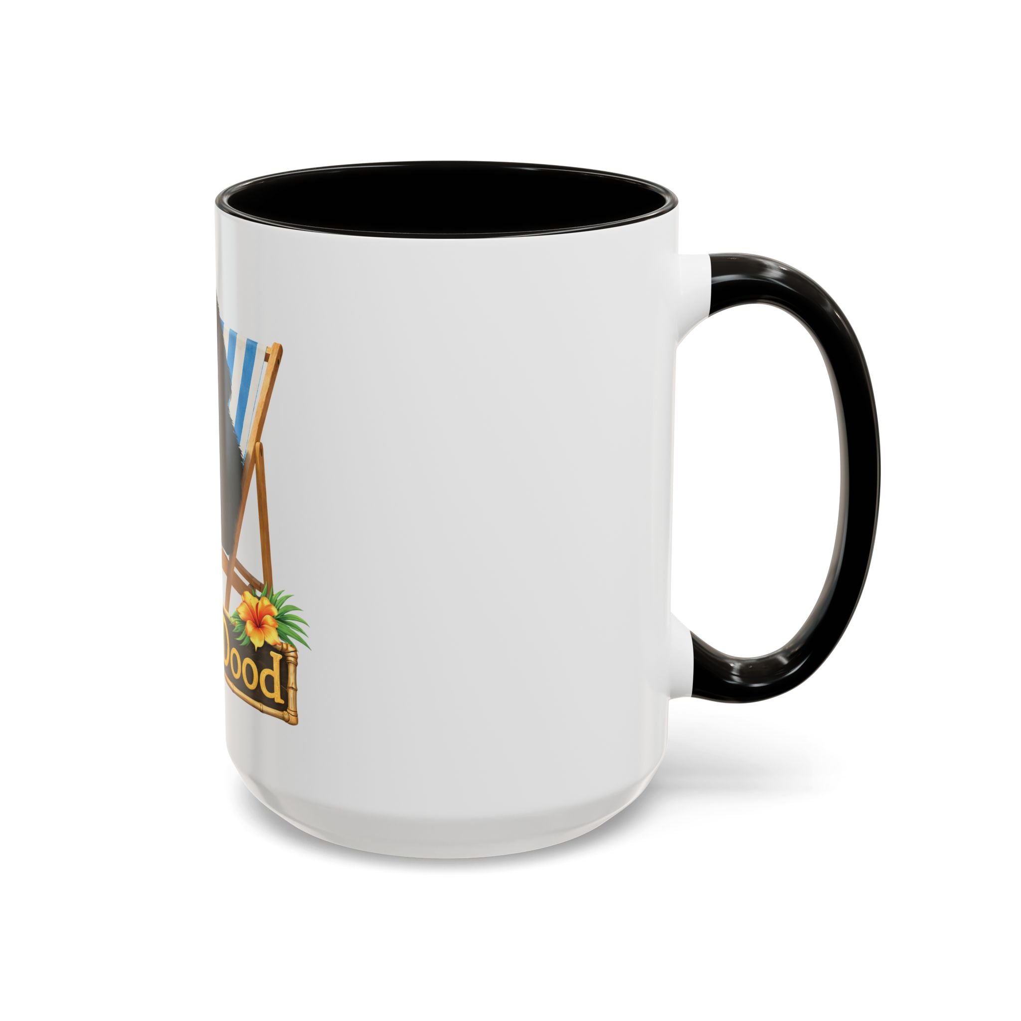 Beach Dood - Black Golden Doodle Beach Chair Mug - (15oz)