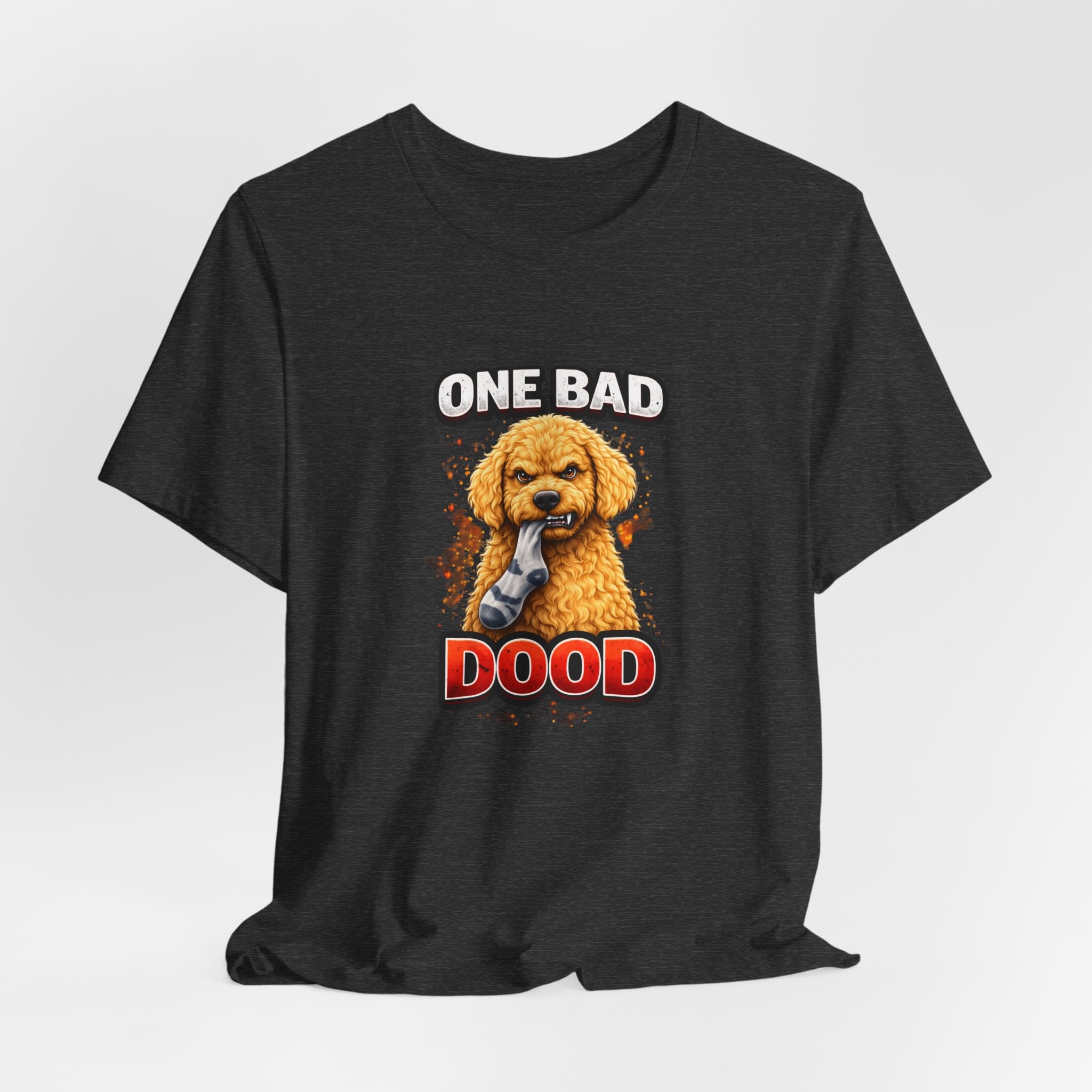 One Bad Dood Dog T-Shirt — Funny Golden Doodle Cartoon Tee for Dog Lovers