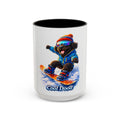 Cool Dood Snowboarding Black Golden Doodle  Mug — (15oz)