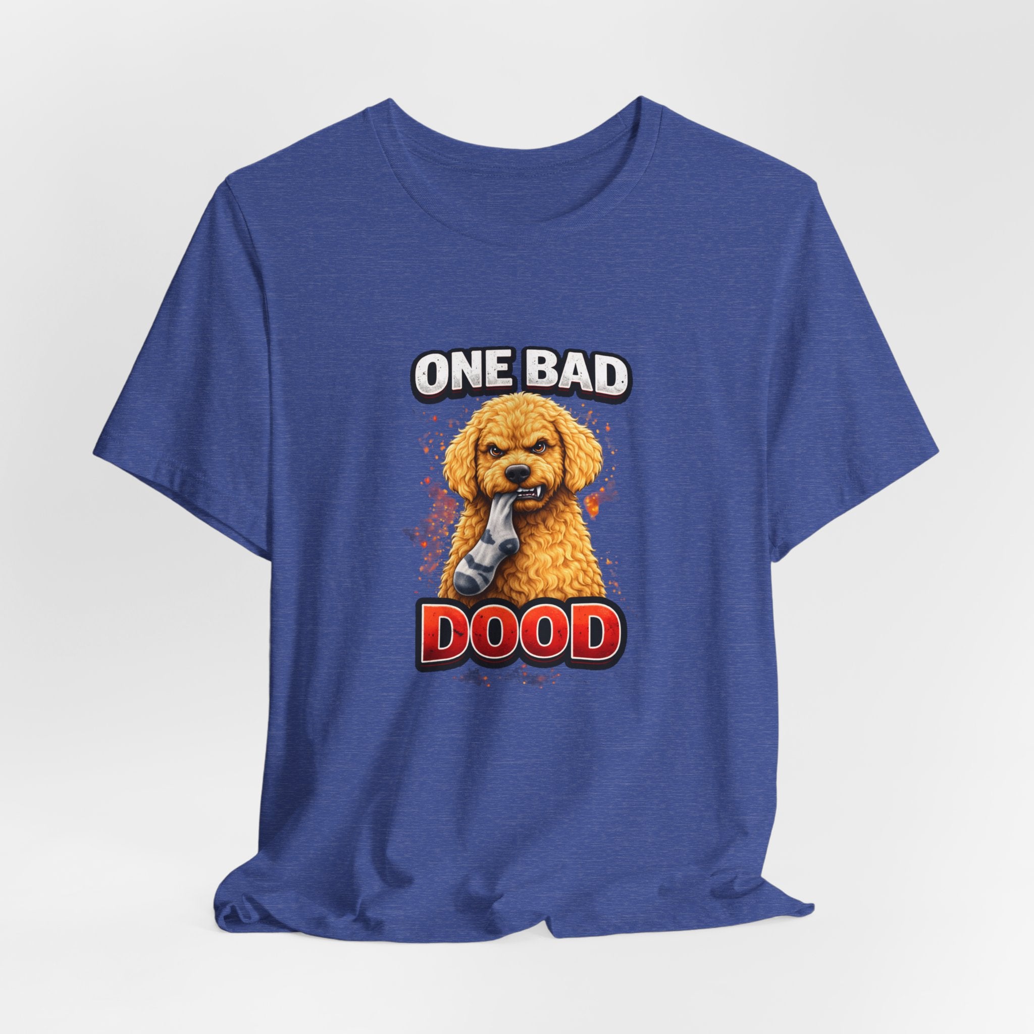 One Bad Dood Dog T-Shirt — Funny Golden Doodle Cartoon Tee for Dog Lovers